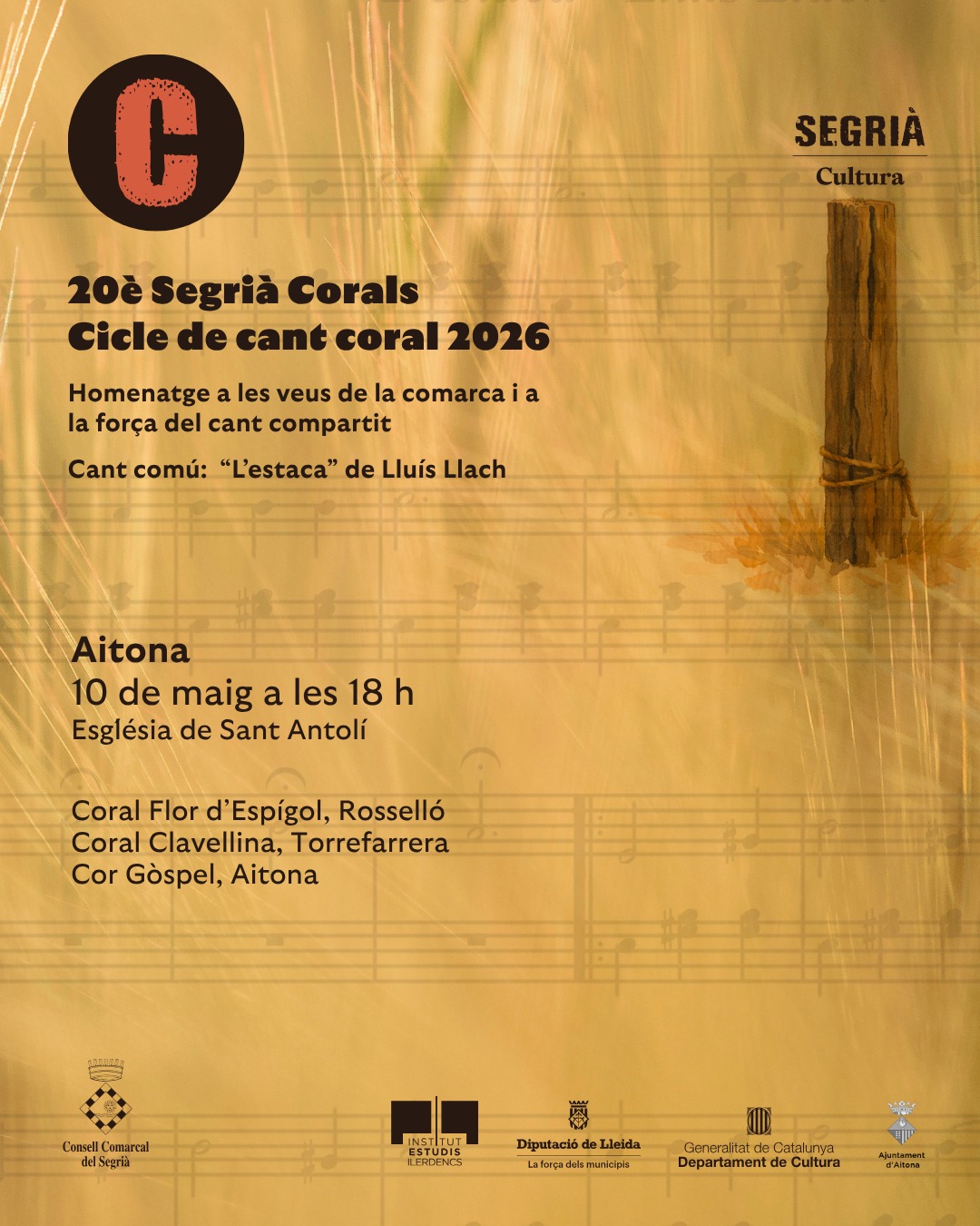 Cartell del concert de Segrià Corals a Aitona