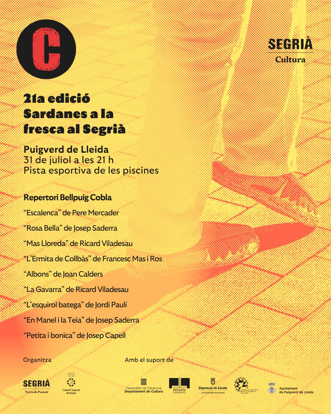 Cartell Sardanes a la fresca a Puigverd de Lleida amb repertori