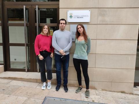 Els tres joves contractats per al Consell Comarcal del Segrià