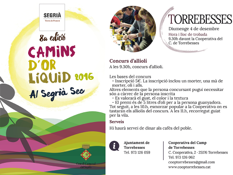 Segrià Turisme - Camins d'or líquid - Torrebesses