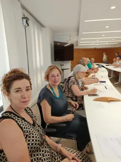 Mònica Gabarró, regidora de l'ajuntament d'Albatàrrec, i Teresa Escolà, escollida vicepresidenta 2a del Consell Consultiu de la Gent Gran