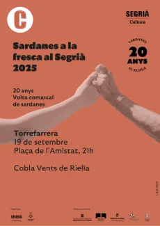 Torrefarrera tanca demà les Sardanes a la fresca amb la Cobla Vents de Riella