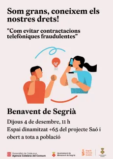 Cartell de la xerrada a Benavent de Segrià