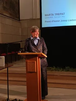 Marta Trepat agraint el Premi d'Honor Josep Lladonosa