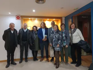 Masot, Joan Carles Miró i Isabel Sabido amb membres del Consell Consultiu de la Gent Gran