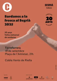 Torrefarrera tanca demà les Sardanes a la fresca amb la Cobla Vents de Riella