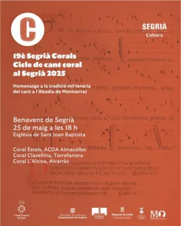 Benavent de Segrià reuneix diumenge tres corals d’Alcarràs, Almacelles i Torrefarrera