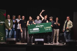 Kleber Esteve i Àlvaro Boqué, amb els organitzadors i els guanyadors de Stellart