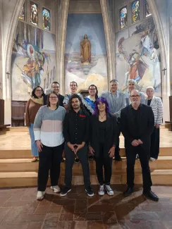 Membres del Consistori de Raimat amb Ribes, Boqué i els directors de les corals