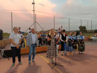 L'alcaldessa Úrsula Barrufet donà la benvinguda als sardanistes 
